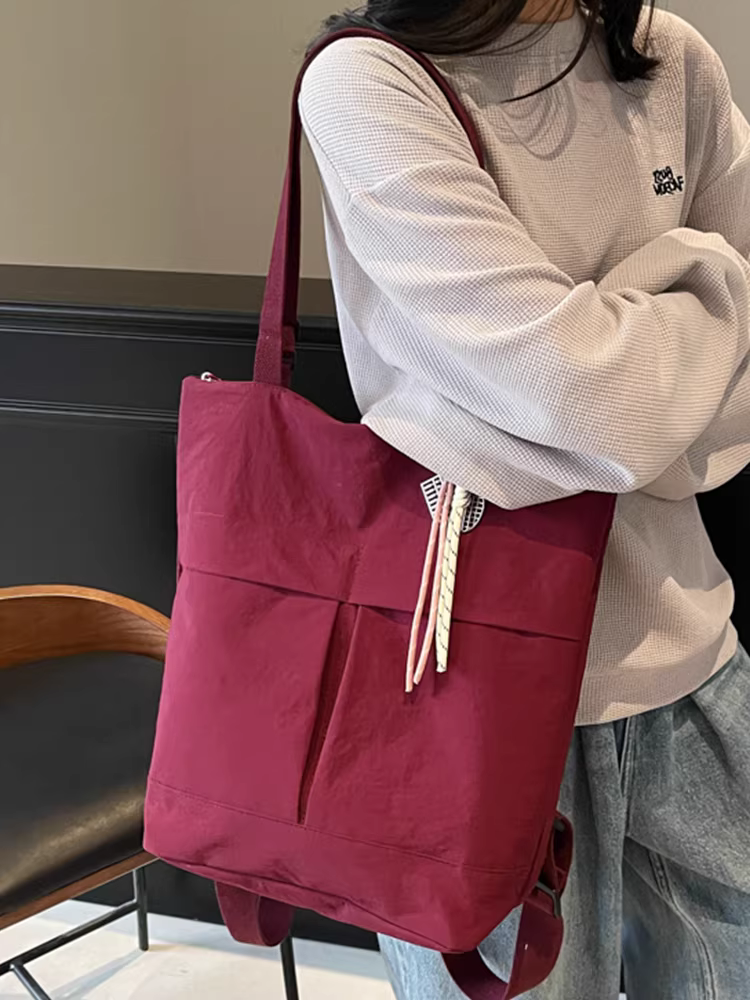 Túi vải canvas nữ, dung tích lớn, mẫu mới hè 2025, thiết kế độc đáo, balo đa năng, phong cách thường ngày