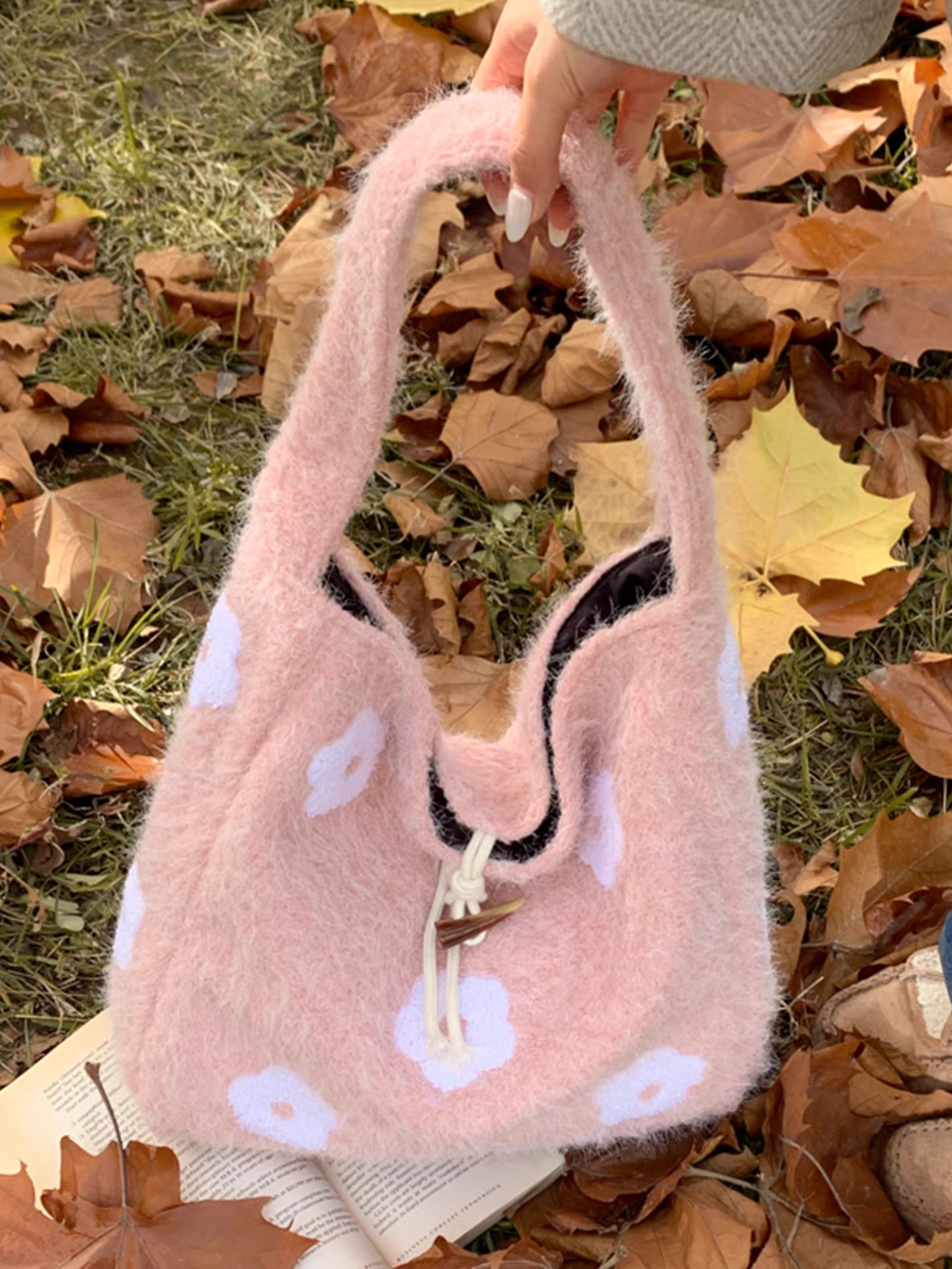 Túi len nữ, dung tích lớn, mẫu mới thu đông 2025, đa năng, đeo vai, đi chợ, túi tote học sinh