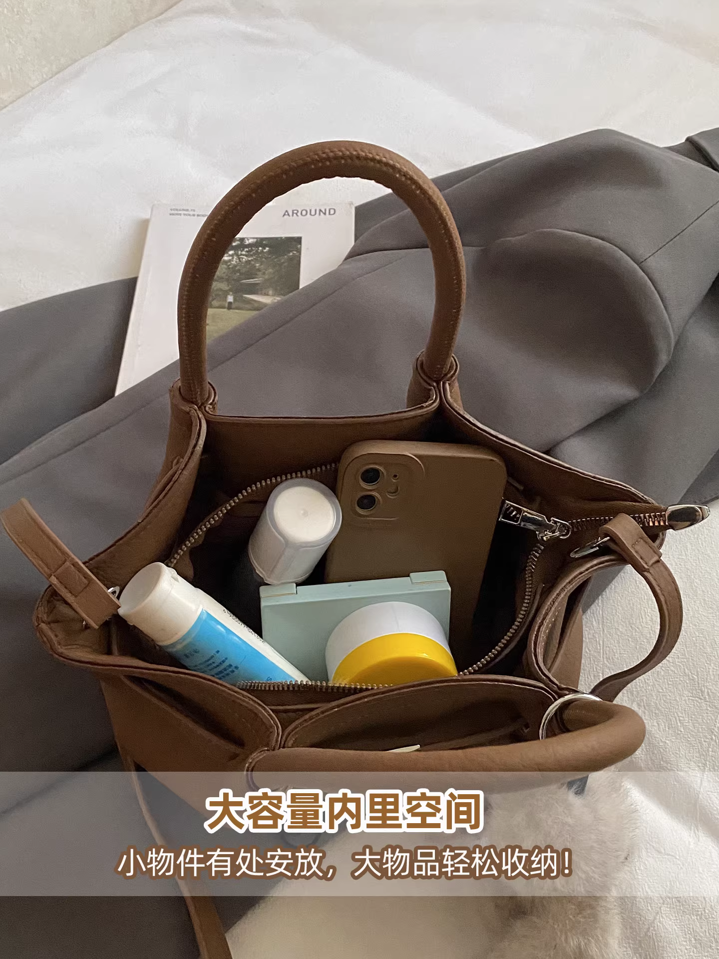 Túi xách nữ cỡ lớn, mẫu mới thu đông 2025, thiết kế retro độc đáo, túi đeo chéo, túi xách xếp ly, túi tote.