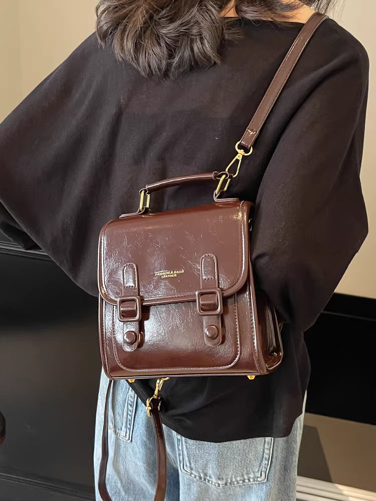 Ba lô nữ 2025 thiết kế độc đáo thu đông cao cấp phong cách retro thời trang đa năng kiểu dáng nhỏ gọn phong cách sinh viên