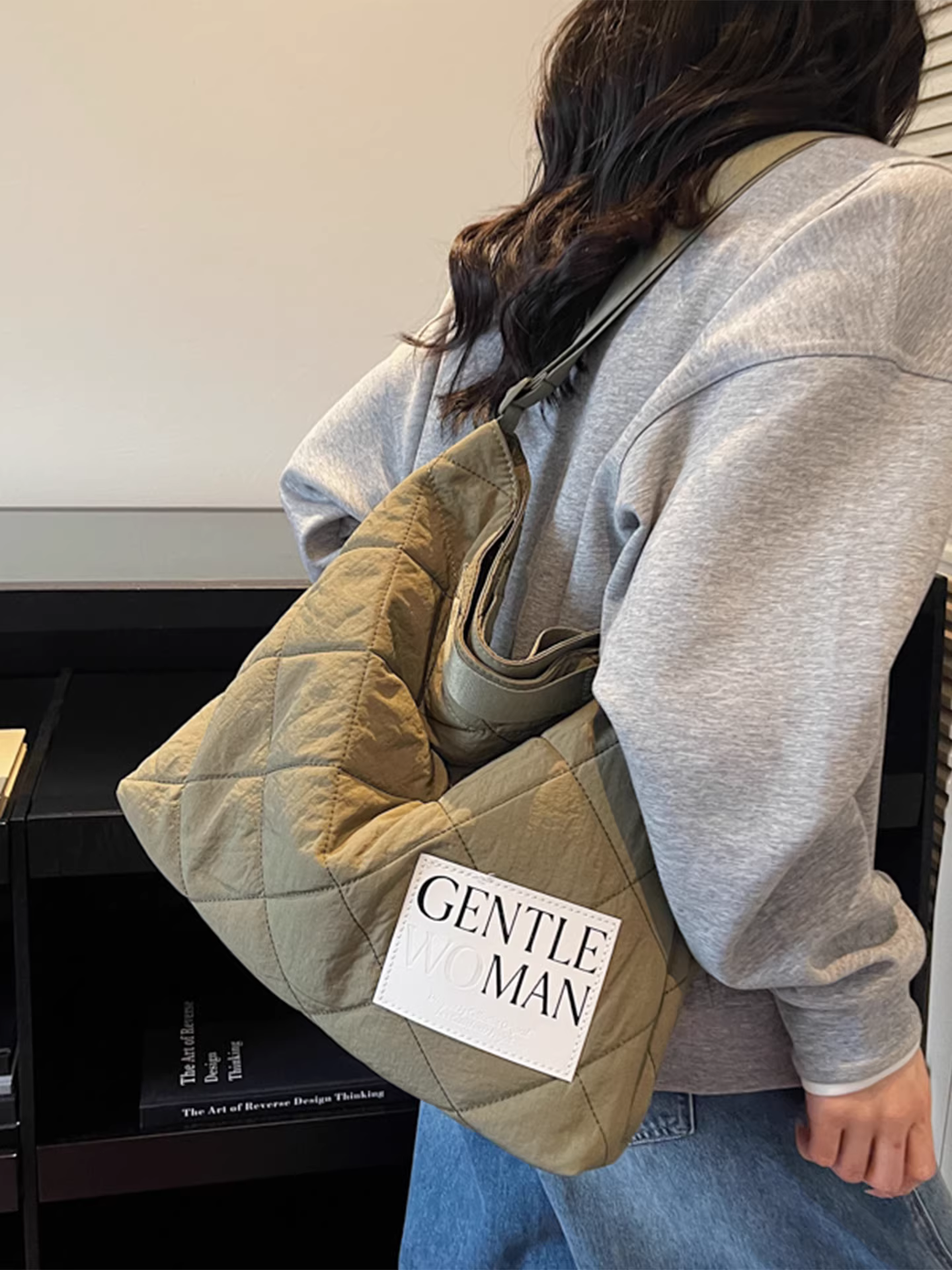 Túi vải cotton nữ, dung tích lớn, mẫu mới thu đông 2025, túi đeo chéo đa năng, túi tote đi làm thường ngày