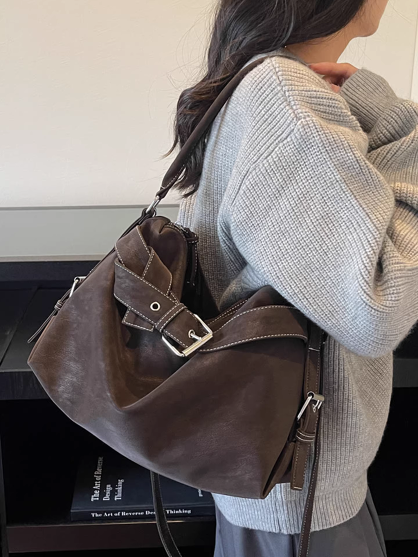 Túi xách nữ cỡ lớn, phong cách retro thu đông 2025, đa năng, đeo chéo, đeo vai, đeo nách, túi tote đi làm