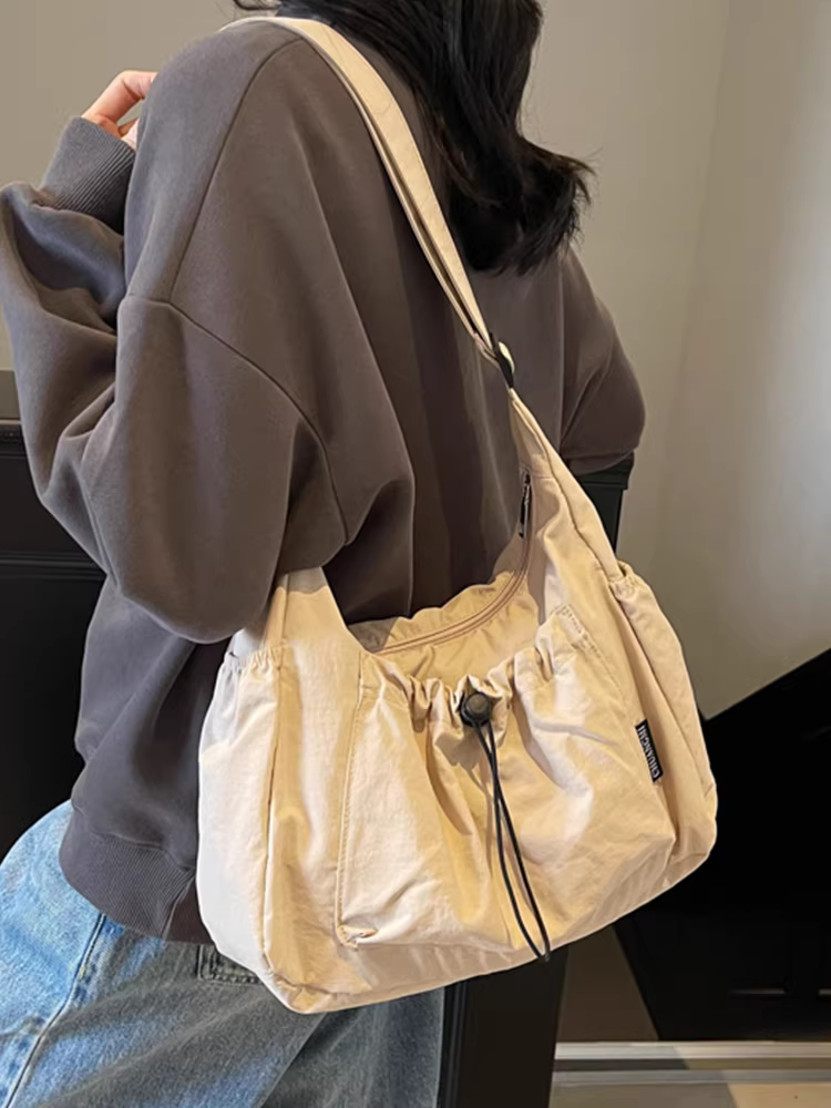 Túi vải canvas nữ, dung tích lớn, mẫu mới hè 2025, túi đeo chéo/vách vai độc đáo, cảm giác cao cấp, túi tote dành cho học sinh.