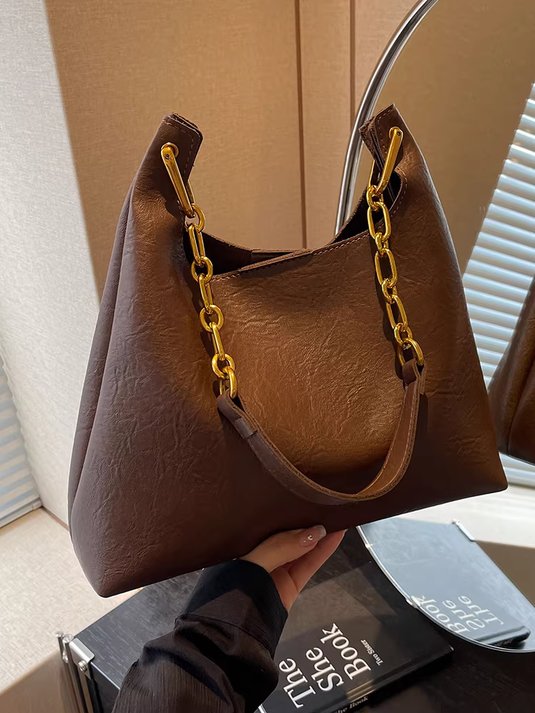 Túi xách nữ 2025 thu đông mới, túi đeo chéo dung tích lớn, kiểu dáng cổ điển cao cấp, đa năng, túi mẹ và con gái