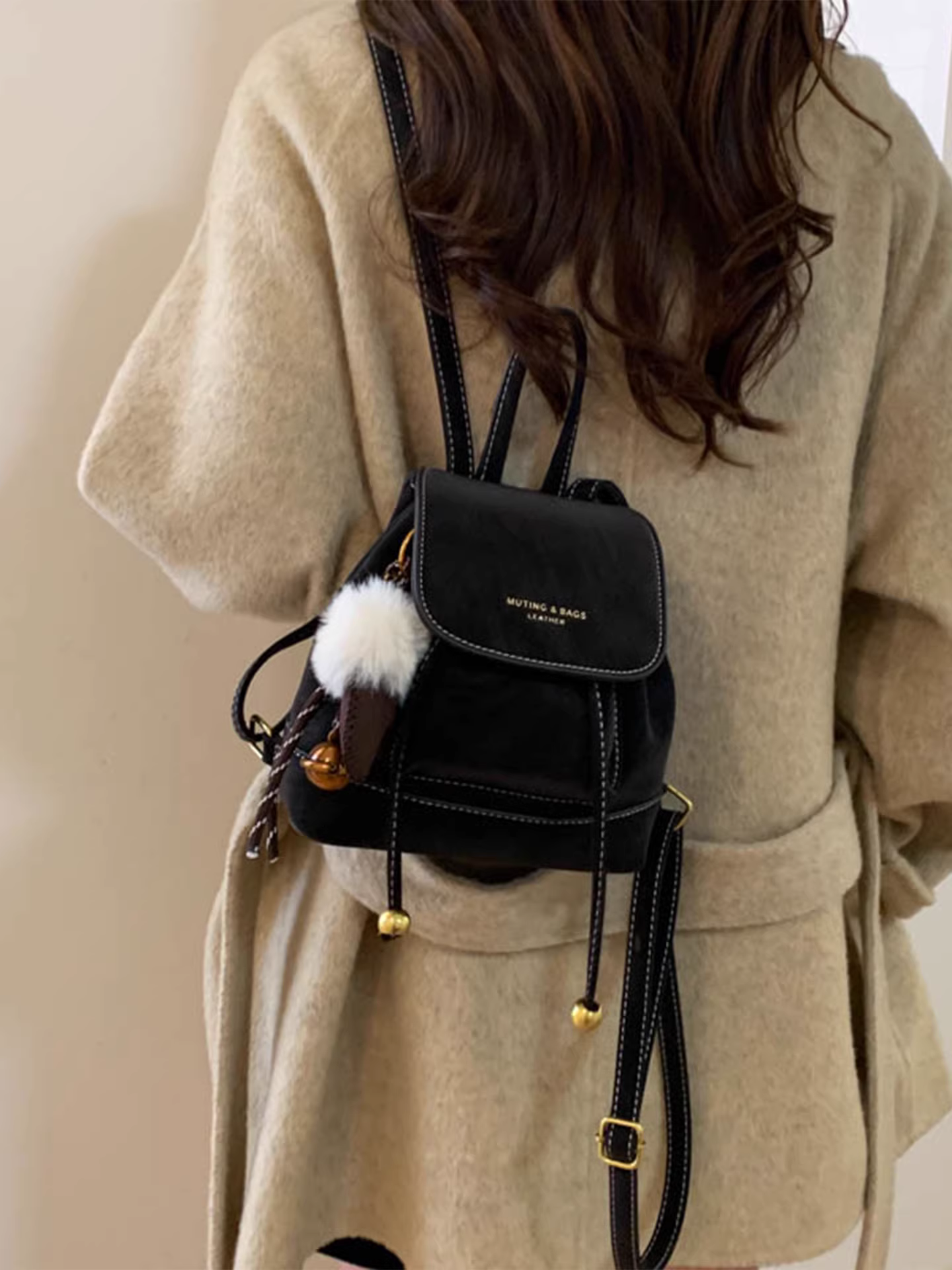 Túi đeo vai đôi dành cho nữ, thiết kế giản dị, túi đi học dành cho học sinh, xu hướng thời trang đường phố, ba lô du lịch nhẹ