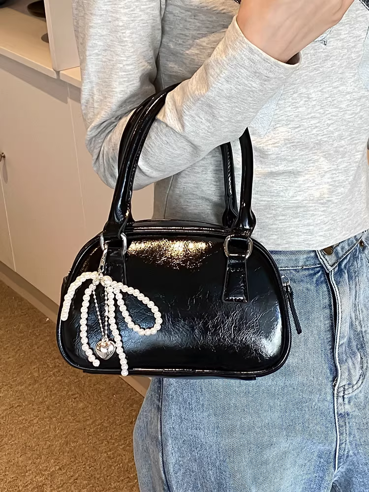 Túi xách cao cấp dành cho nữ, thời trang thu đông 2025, túi đeo chéo mới, túi bowling cầm tay, túi công sở nhỏ gọn