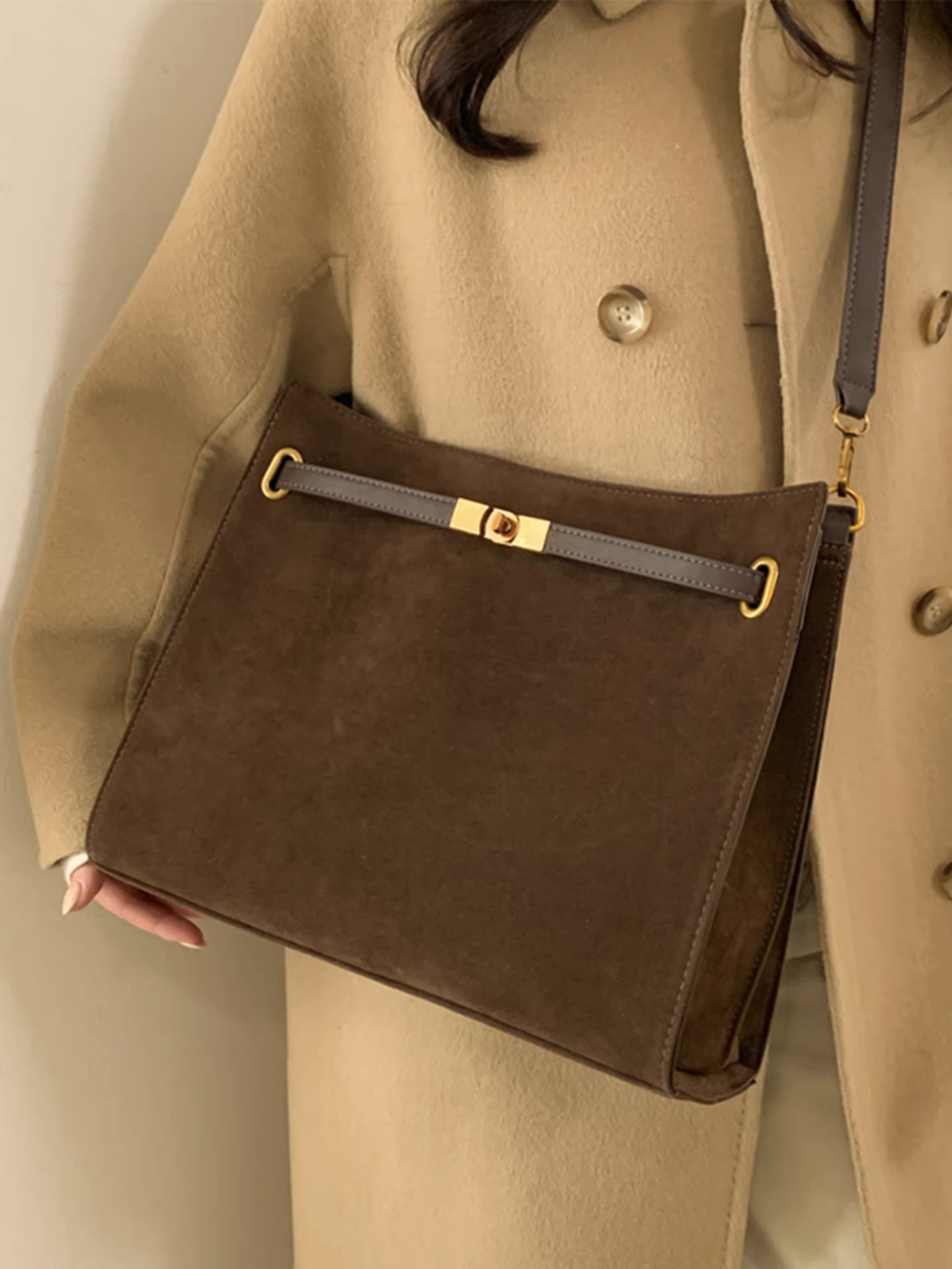 Túi xách nữ cỡ lớn, kiểu mới thu đông 2025, phong cách giản dị, chất liệu mờ, kiểu retro, đeo vai, đeo chéo, túi tote đi làm