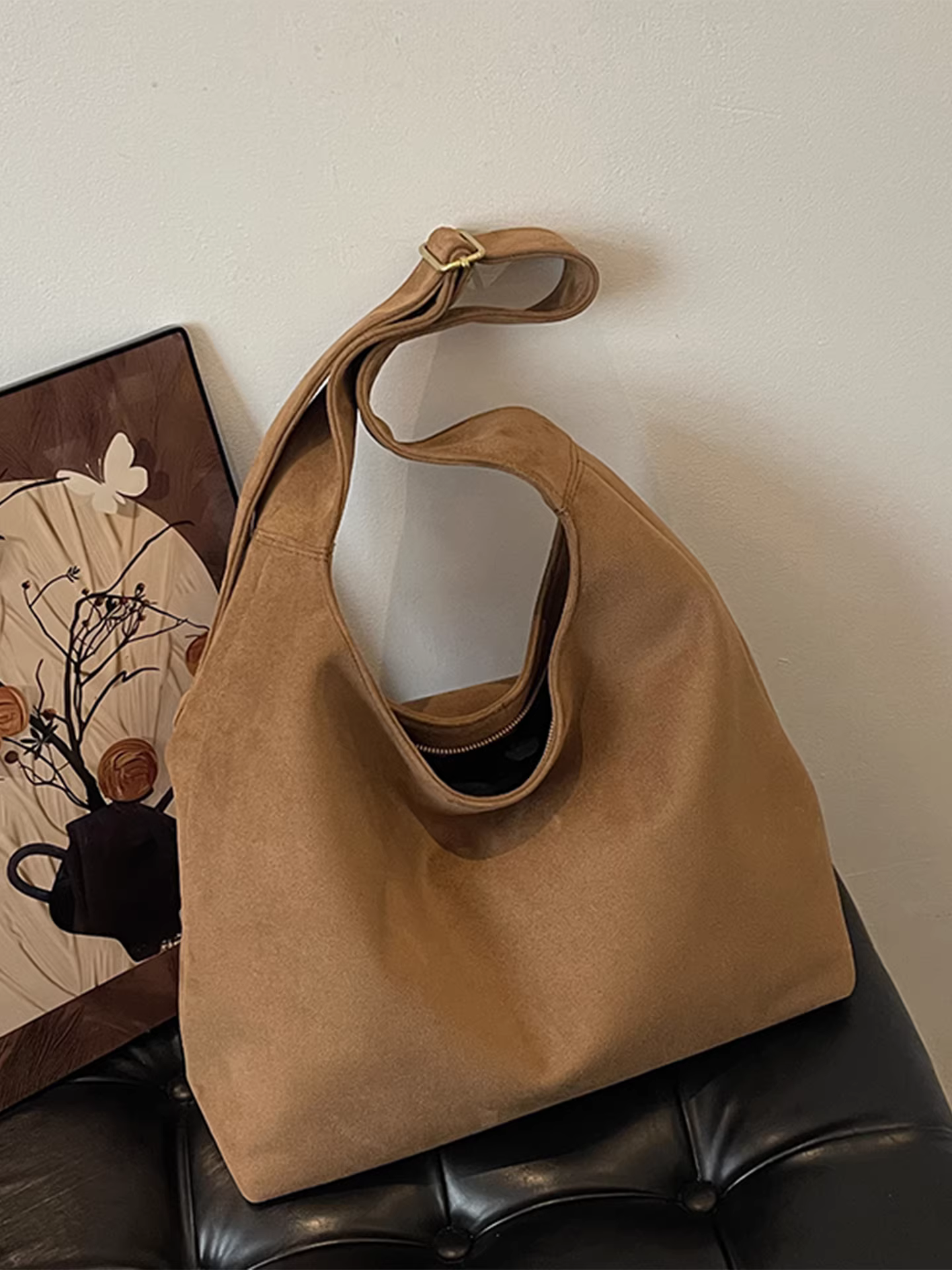 Túi da lộn nữ, dung tích lớn, mẫu mới thu đông 2025, túi đeo chéo đa năng, túi tote đi làm