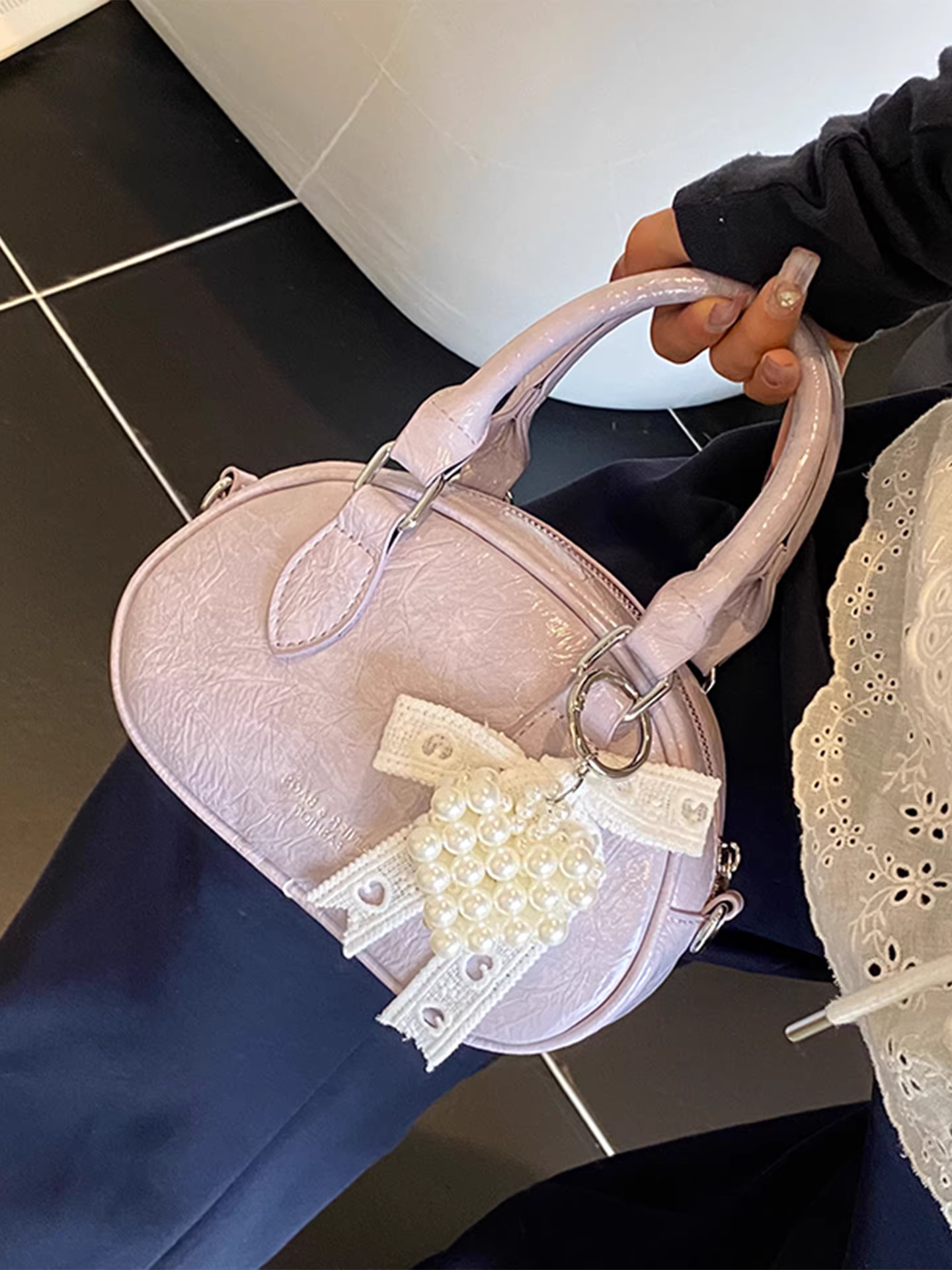 Túi xách nữ cao cấp mùa hè 2025, thời trang đa năng, đeo vai, đeo chéo, cầm tay, kiểu bowling