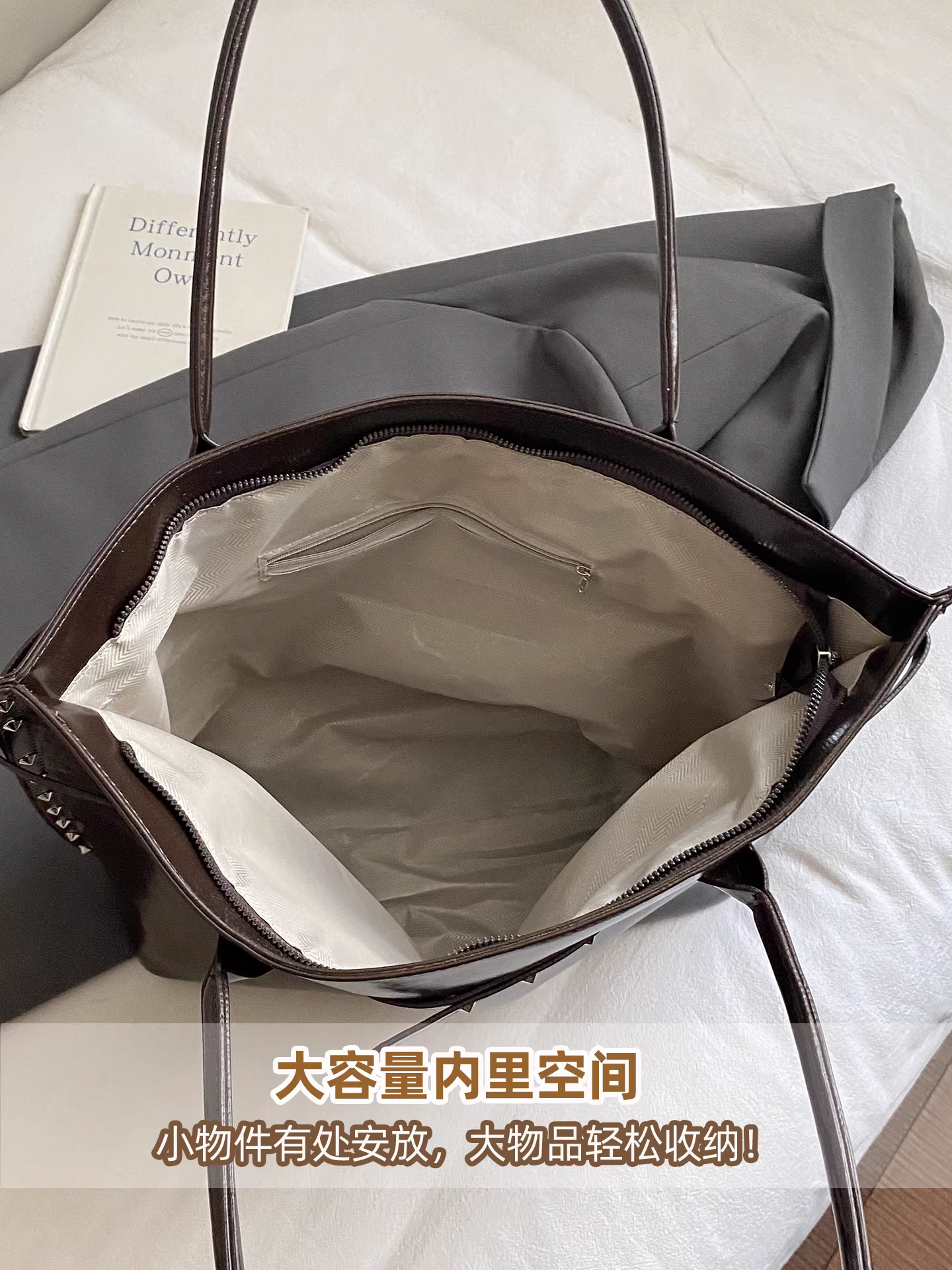 Túi đeo chéo nữ kiểu retro, dung tích lớn, mẫu mới thu đông 2025, đa năng, đeo vai/nách, túi tote đi học