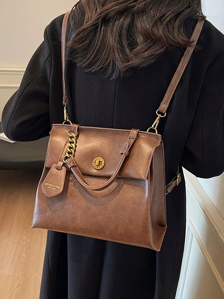 Ba lô retro nữ dung tích lớn mẫu mới 2025, túi đeo chéo phong cách Hàn Quốc, balo đi học đa năng, balo du lịch đeo vai đơn