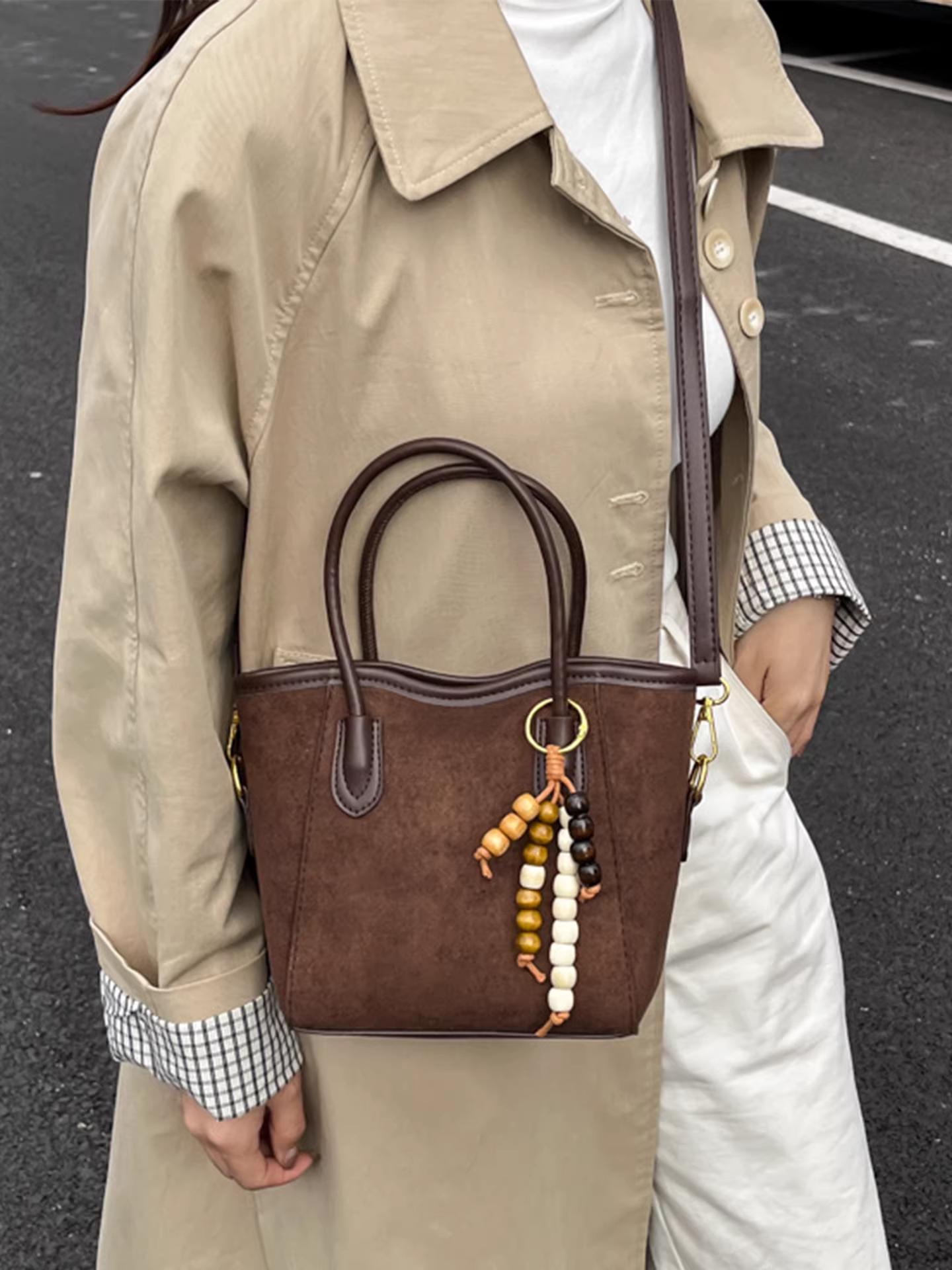 Túi da lộn nữ, mẫu mới thu đông 2025, thiết kế cá tính độc đáo, họa tiết da báo, túi đeo chéo, túi bucket retro thời thượng