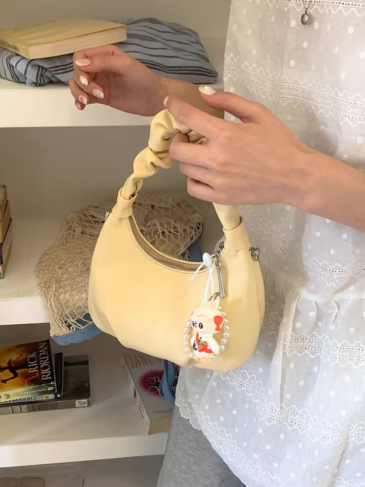 Túi đeo chéo siêu hot dành cho nữ, mẫu túi thiết kế độc đáo mới năm 2025, túi xách xếp ly đa năng kiểu bánh bao dành cho mùa hè.