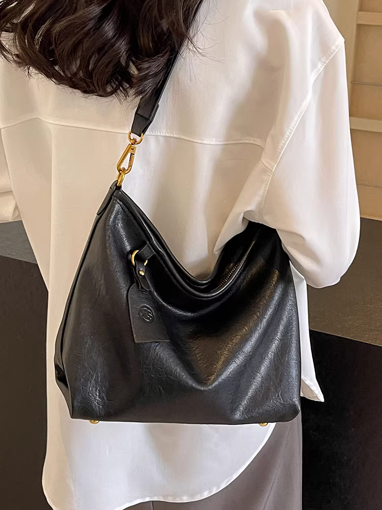 Túi tote nữ, dung tích lớn, đeo chéo được, mẫu túi đeo vai đa năng retro mới năm 2025, túi bucket đang thịnh hành năm nay