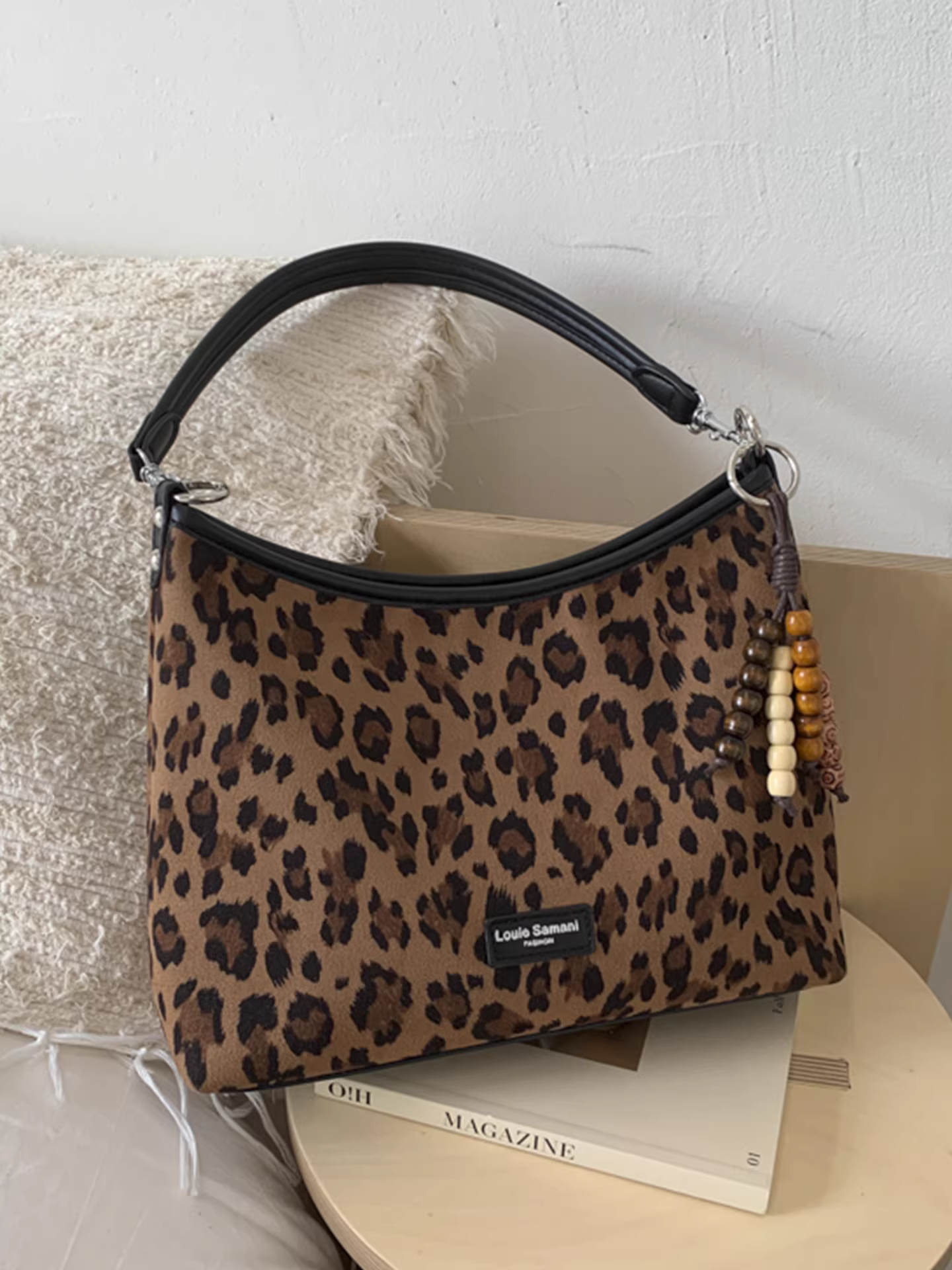 Túi đeo chéo họa tiết da báo retro dành cho nữ, dung tích lớn, mẫu mới thu đông 2025, túi đeo vai/nách thời trang, túi đi làm