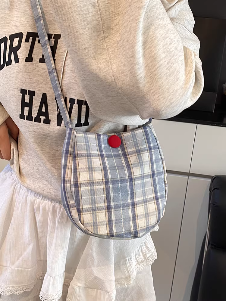Túi vải bố đơn giản phong cách Hàn Quốc độc đáo, kiểu dáng xô, mùa xuân hè 2025, dành cho nữ