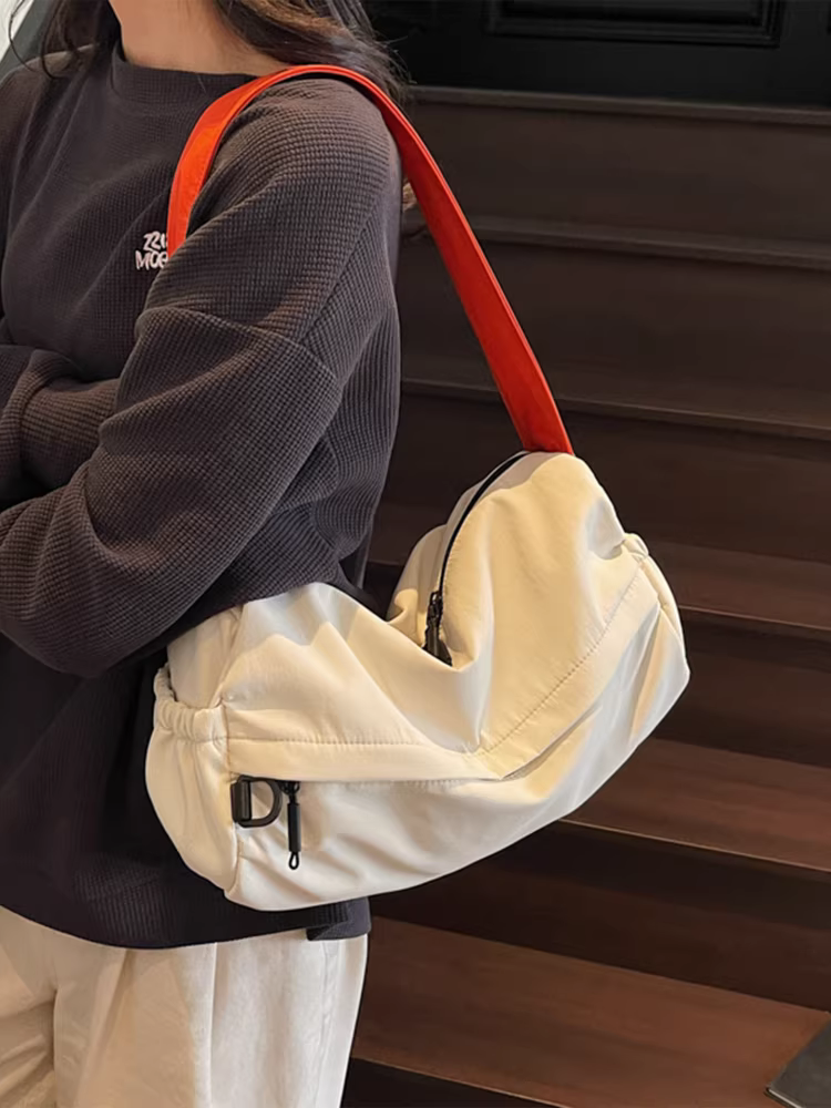 Túi vải canvas nữ, dung tích lớn, kiểu dáng mới 2025, đa năng, túi đeo chéo đơn giản, túi đeo vai thường ngày, túi đeo nách, túi gối.