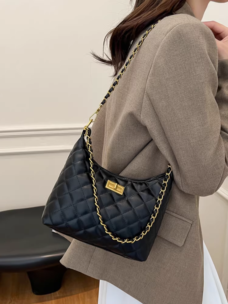 Túi đeo chéo nữ chất liệu kim cương, mẫu mới xuân hè 2025, thiết kế độc đáo, phong cách giản dị cao cấp, chất liệu cao cấp, đeo vai/chéo