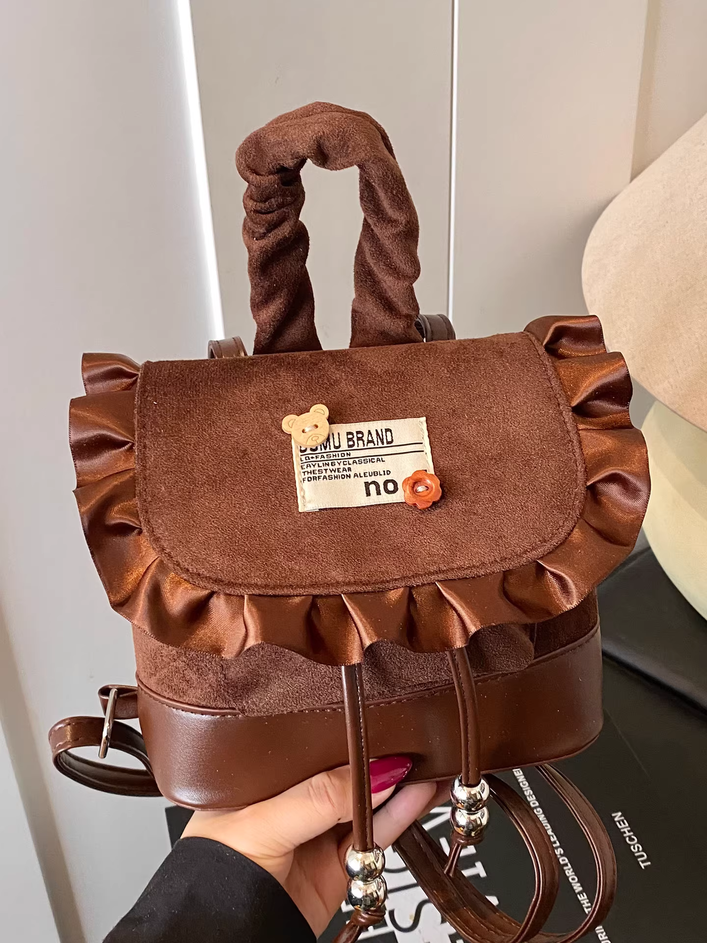 Ba lô cổ điển mờ họa tiết da báo dành cho nữ, thiết kế độc đáo thời trang, túi đi học dành cho học sinh, ba lô du lịch thời trang đường phố