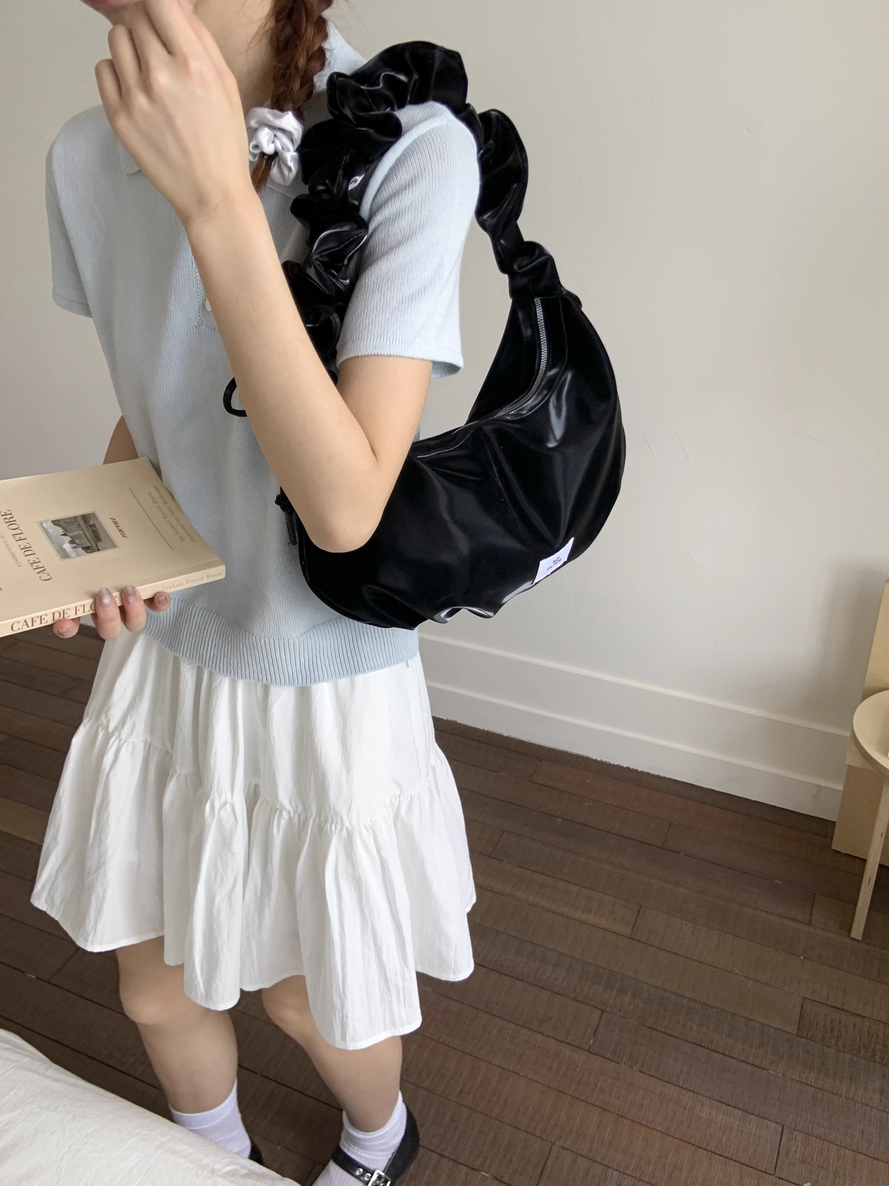 Túi xách thiết kế độc đáo dành cho nữ, dung tích lớn, mẫu mới hè 2025, túi đeo chéo phong cách Hàn Quốc, kiểu xếp ly, dáng bánh bao.