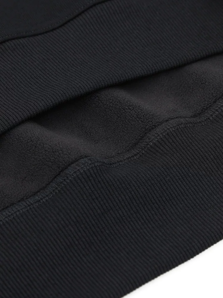 KEN STUDIO Áo len cổ tròn nhung đen mới thu đông dành cho nữ, dáng rộng và đa năng, áo chui đầu thông thường giúp giảm béo