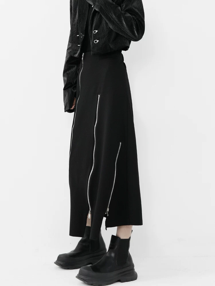 Váy đen KEN STUDIO dành cho nữ, váy dài dáng chữ A cạp cao thiết kế độc đáo, váy ôm sát