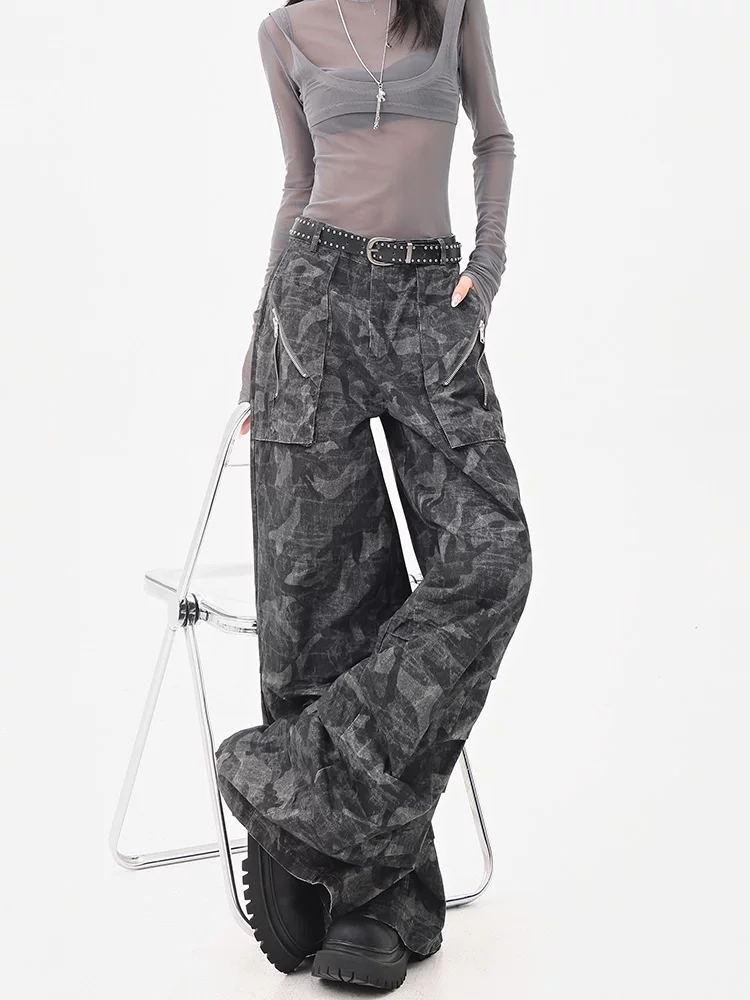 KEN STUDIO mùa hè quần công sở phong cách Mỹ mới dành cho nữ, quần kiểu dáng cổ điển dáng rộng, quần ống đứng kiểu dáng cổ điển