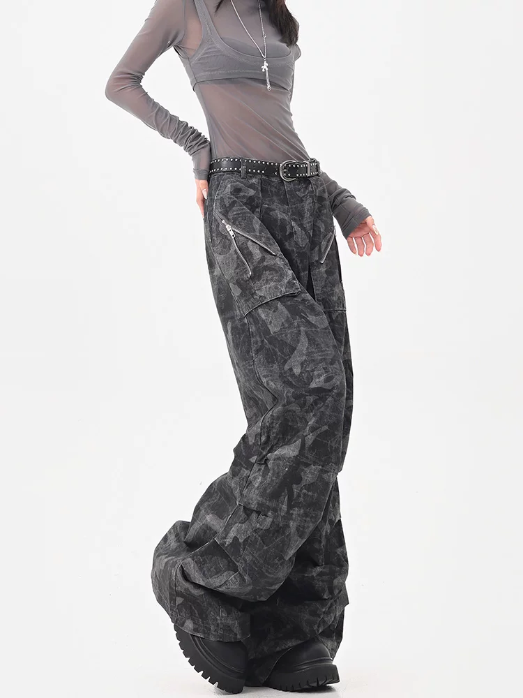 KEN STUDIO mùa hè quần công sở phong cách Mỹ mới dành cho nữ, quần kiểu dáng cổ điển dáng rộng, quần ống đứng kiểu dáng cổ điển