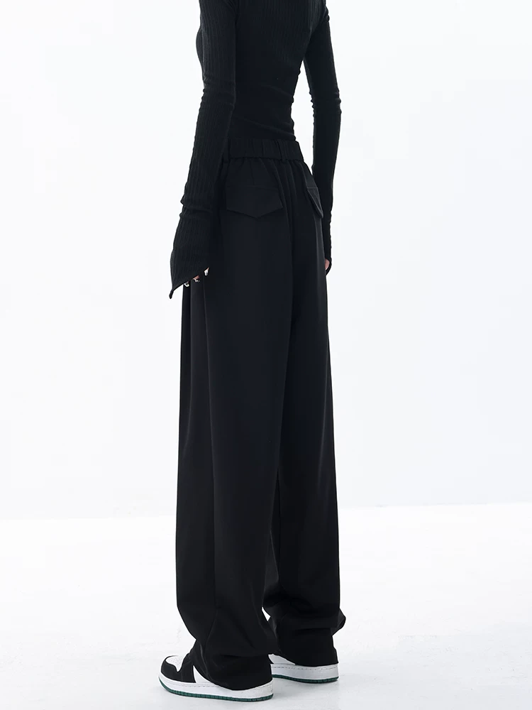 KEN STUDIO nguyên bản tối màu phong cách Yamamoto mùa thu quần ống rộng phù hợp với quần dài đến sàn quần ống thẳng unisex