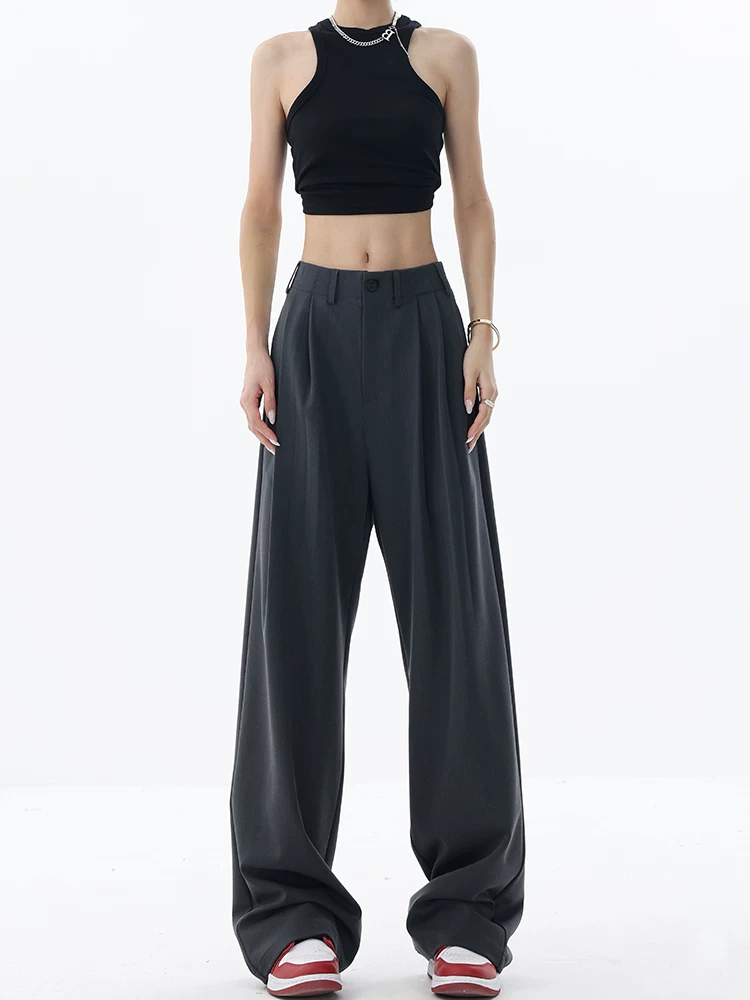 Quần âu kiểu mới Xuân Thu KEN STUDIO2025 dành cho nữ, thiết kế xếp ly draping, dáng rộng, dài chấm đất, phong cách thường ngày.