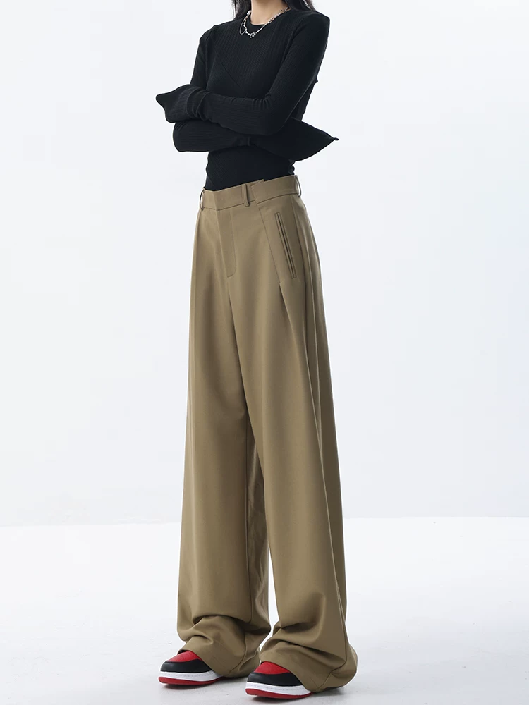 Quần âu dáng thẳng thiết kế nguyên bản của KEN STUDIO dành cho nữ, kiểu dáng xuân thu mới, quần dài dáng rộng và tôn dáng.