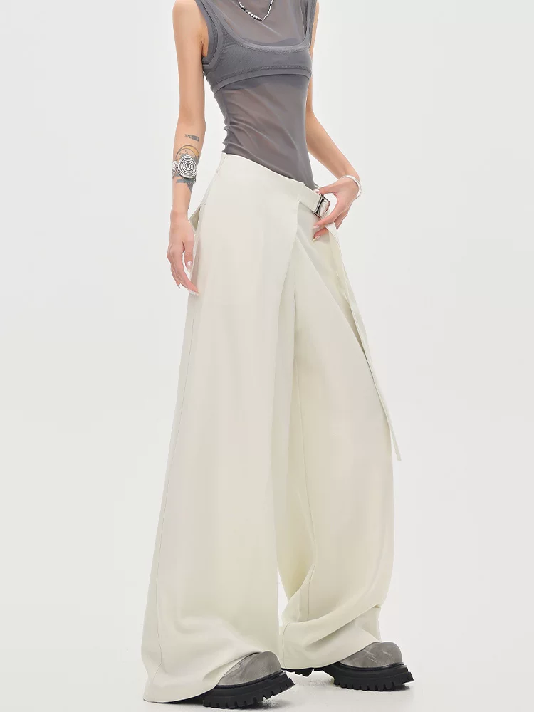 Quần tây màu mơ mới mùa hè của KEN STUDIO dành cho nữ với thiết kế thời trang, quần ống rộng lưng cao, quần dài chạm sàn.