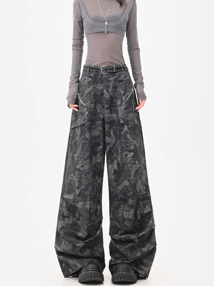 KEN STUDIO mùa hè quần công sở phong cách Mỹ mới dành cho nữ, quần kiểu dáng cổ điển dáng rộng, quần ống đứng kiểu dáng cổ điển