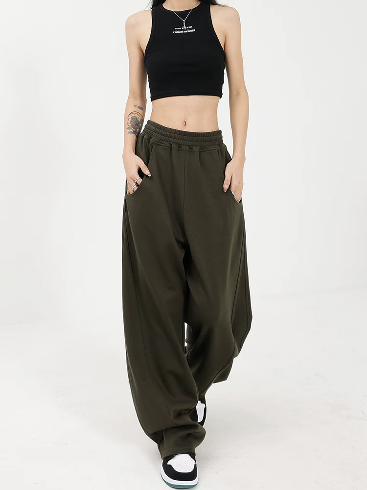 KEN STUDIO quần thể thao màu mơ quần thể thao dáng rộng dành cho nữ quần chuối quần ống rộng quần khiêu vũ nhạc jazz quần dài