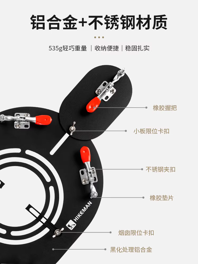 Ống khói lều ngoài trời tấm chống bỏng cắm trại bếp củi ống khói vòng cách nhiệt bằng hợp kim nhôm miệng ống khói phụ kiện không cần khoan