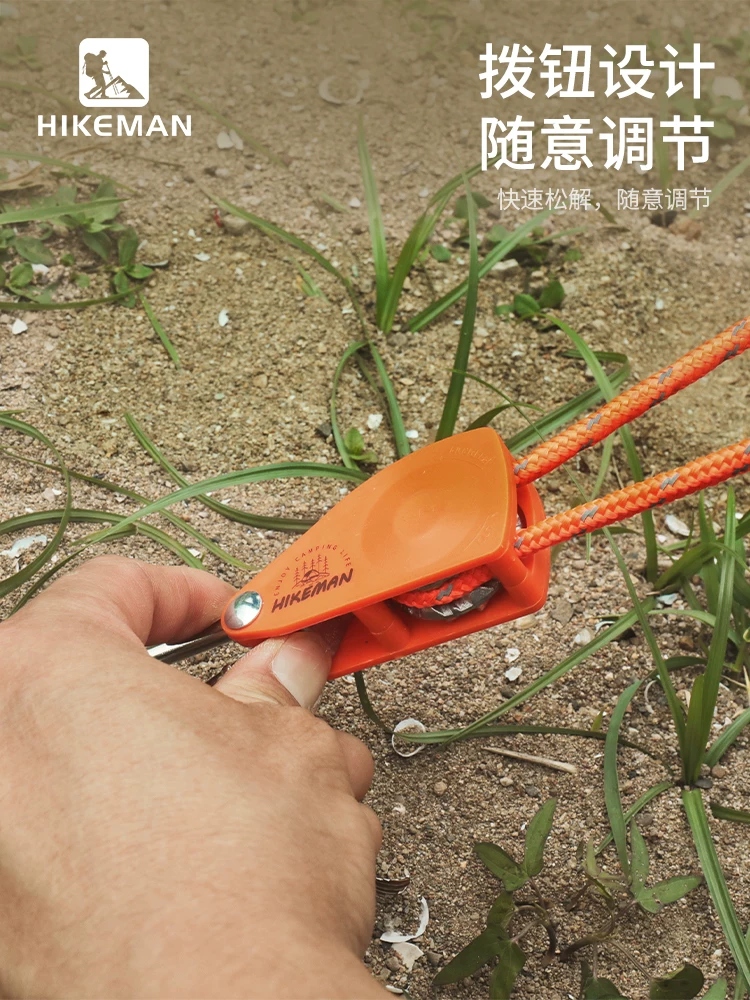 Dây dù cắm trại ngoài trời chống gió, dày 6mm, dây kéo mái che cắm trại phản quang, ròng rọc điều chỉnh nhanh