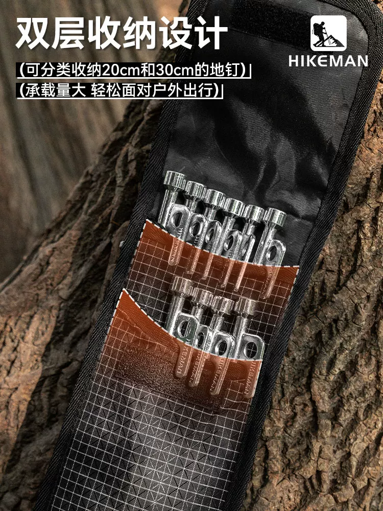 Túi đựng cọc cắm trại ngoài trời, cọc lều di động bền bỉ, cọc bạt, bộ dụng cụ búa