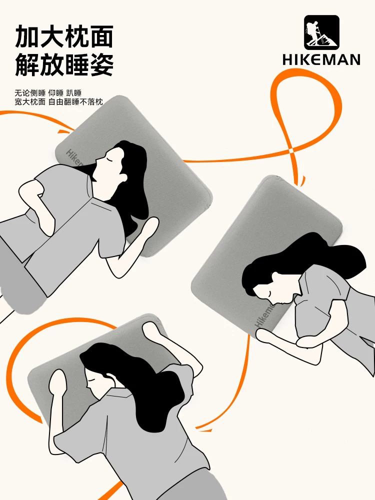 Gối cắm trại bằng mút hoạt tính cỡ lớn dành cho du lịch ngoài trời, gối hỗ trợ cổ khi ngủ nằm nghiêng, hỗ trợ thắt lưng khi ngủ trưa, vật dụng cần thiết khi ngủ ở nhà.