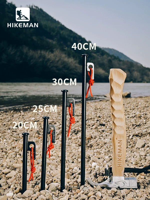 Cọc cắm trại ngoài trời dày dặn, cọc cố định mái che bãi biển chống gió kéo dài 30CM, mười chiếc.