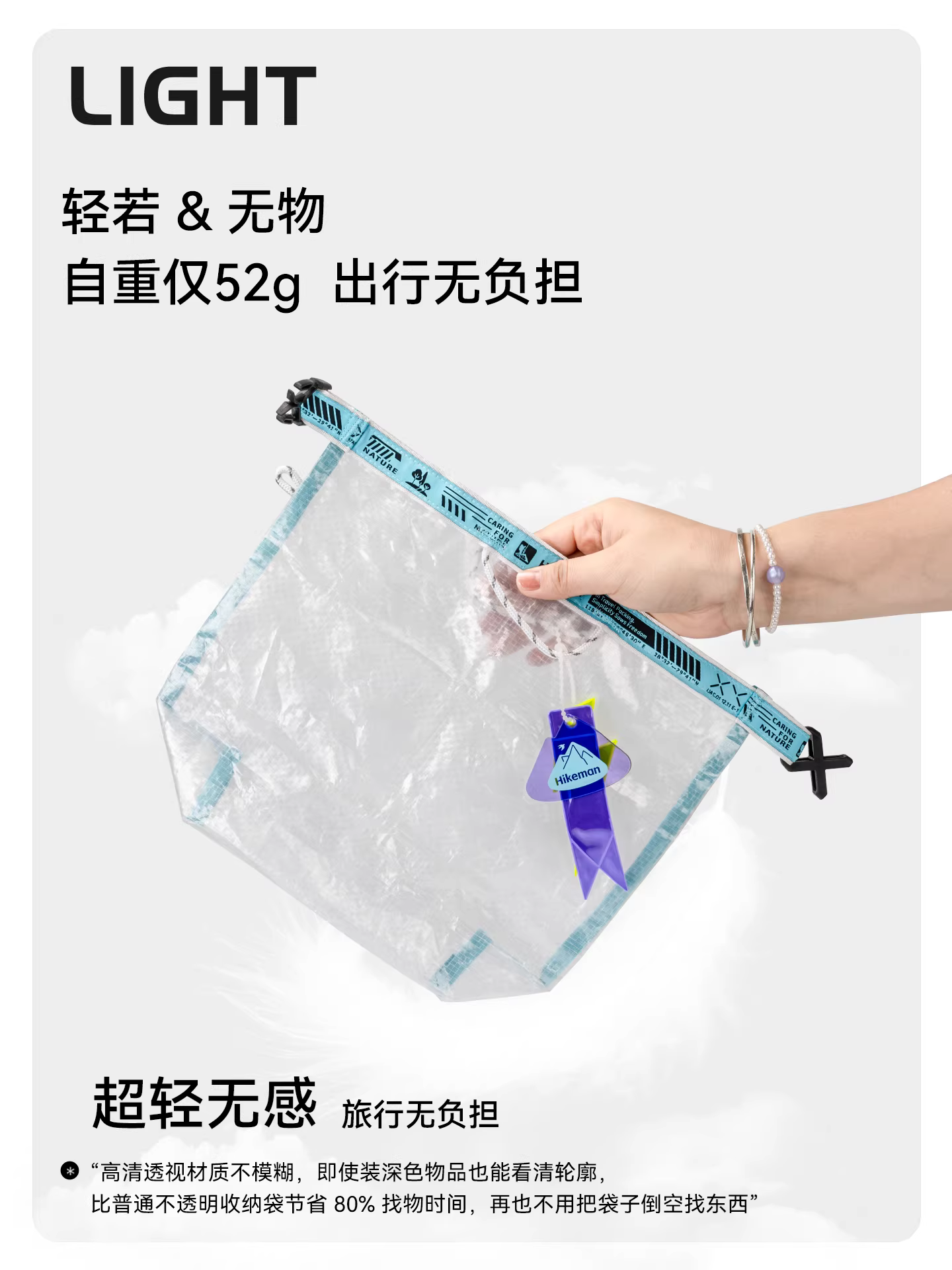 Túi du lịch ngoài trời trong suốt, xách tay, dùng cho đi làm, thể thao, đựng đồ, chất liệu vải dệt, chống thấm nước, dung tích lớn, đeo chéo