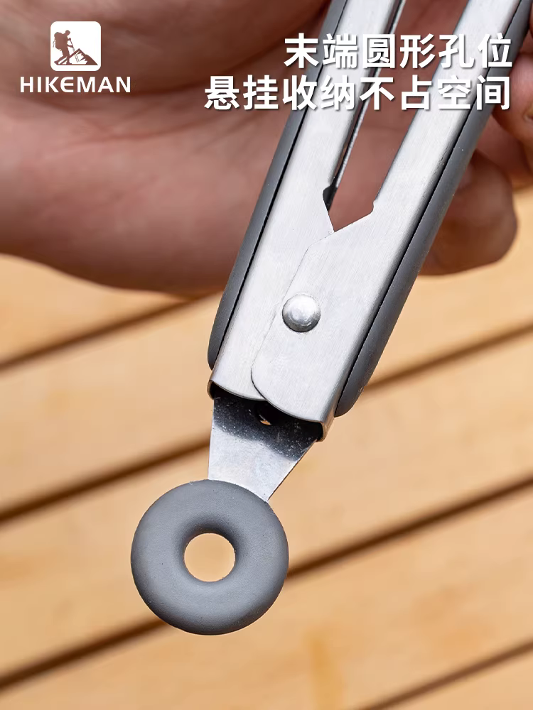 Kẹp nướng ngoài trời, kẹp thực phẩm chống bỏng dã ngoại, kẹp silicon chịu nhiệt độ cao, kẹp chiên bít tết nhà bếp, kẹp nướng bằng thép không gỉ