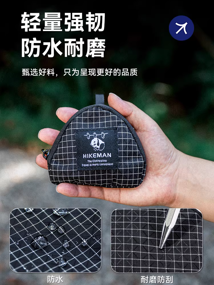 Ví đựng tiền xu di động ngoài trời, nhẹ và chống mài mòn, ngăn đựng thẻ nhỏ, túi đựng chìa khóa tai nghe mini, túi treo