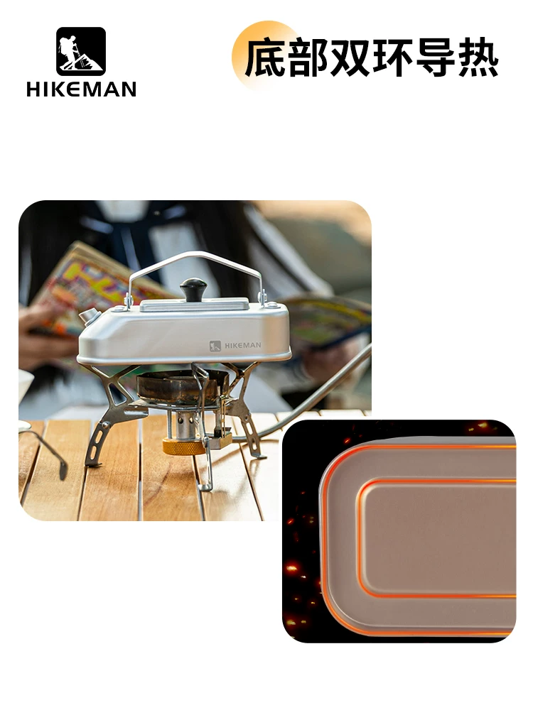Ấm đun nước mini ngoài trời hợp kim nhôm hộp cơm trưa ấm đun nước trà 300ML di động cắm trại đi bộ đường dài BC ấm trà và cà phê