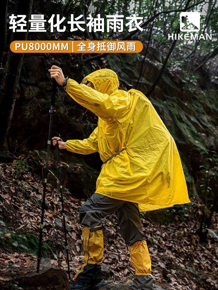 Áo mưa nhẹ đi bộ đường dài ngoài trời cắm trại leo núi câu cá có tay áo cho nam và nữ đi xe đạp di động bảo vệ toàn thân khỏi mưa
