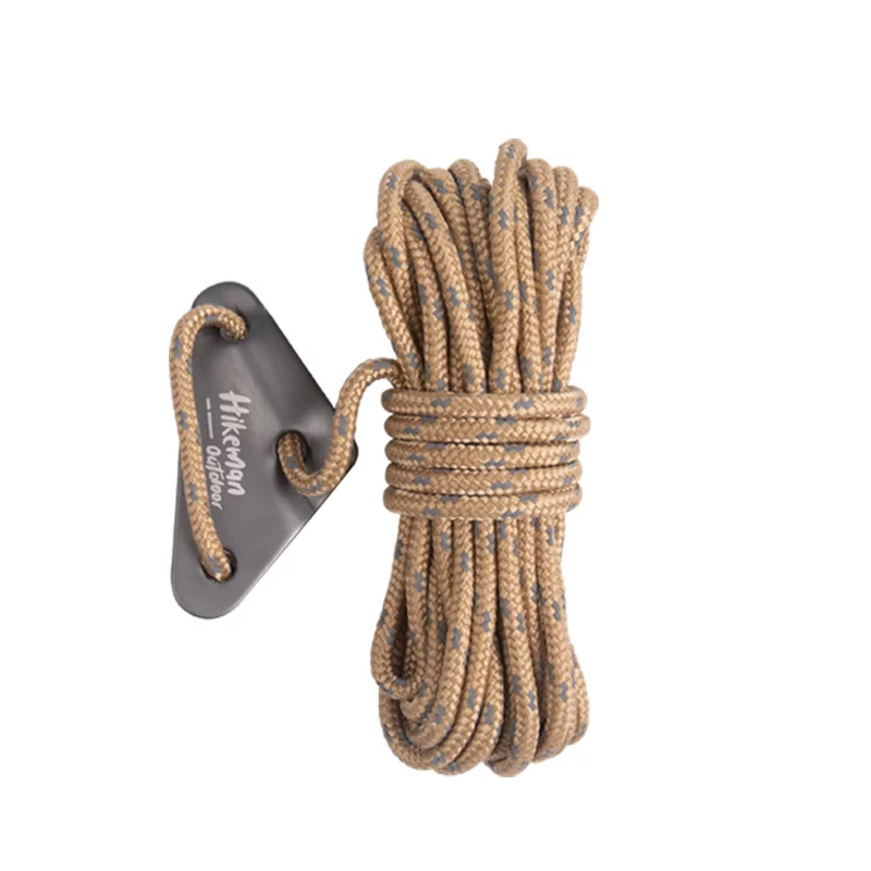 Dây dù ngoài trời chống gió 5MM dày dặn, phản quang, dây cắm trại, dây kéo lều, khóa điều chỉnh hình tam giác hợp kim nhôm, 8 chiếc