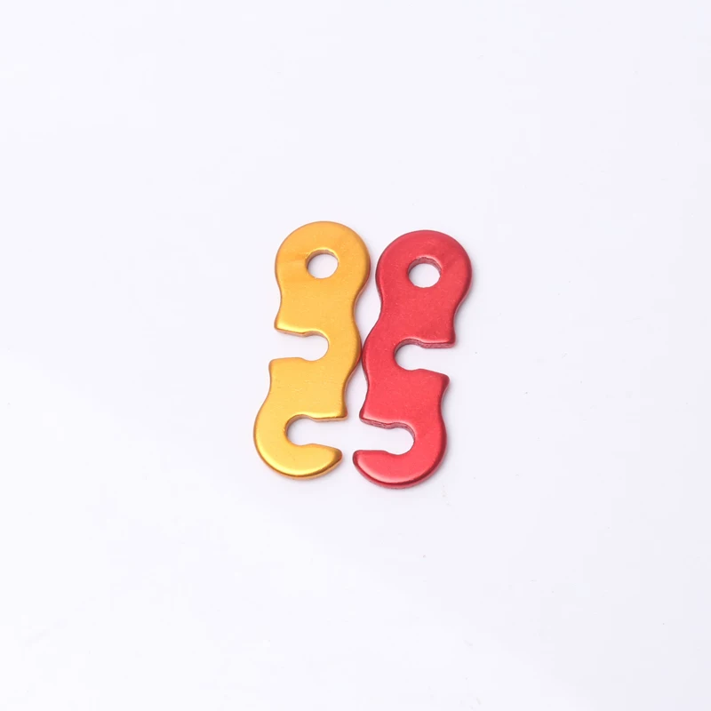 Khóa điều chỉnh chiều dài dây gió bằng hợp kim nhôm, khóa chống trượt cho dây gió mái hiên lều ngoài trời, khóa paracord hình chữ S, khóa cố định