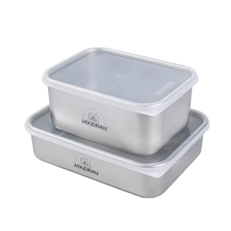 Hộp giữ lạnh cắm trại bằng thép không gỉ 304, hộp đựng đồ ăn ngoài trời, hộp bảo quản kín có nắp, hộp cơm trưa dã ngoại