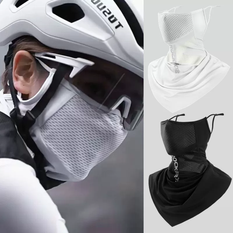 Mặt nạ bảo vệ cổ mùa hè chống nắng cho phụ nữ, che nắng, chống tia cực tím, mặt nạ toàn mặt bằng lụa băng thoáng khí để đi xe đạp ngoài trời