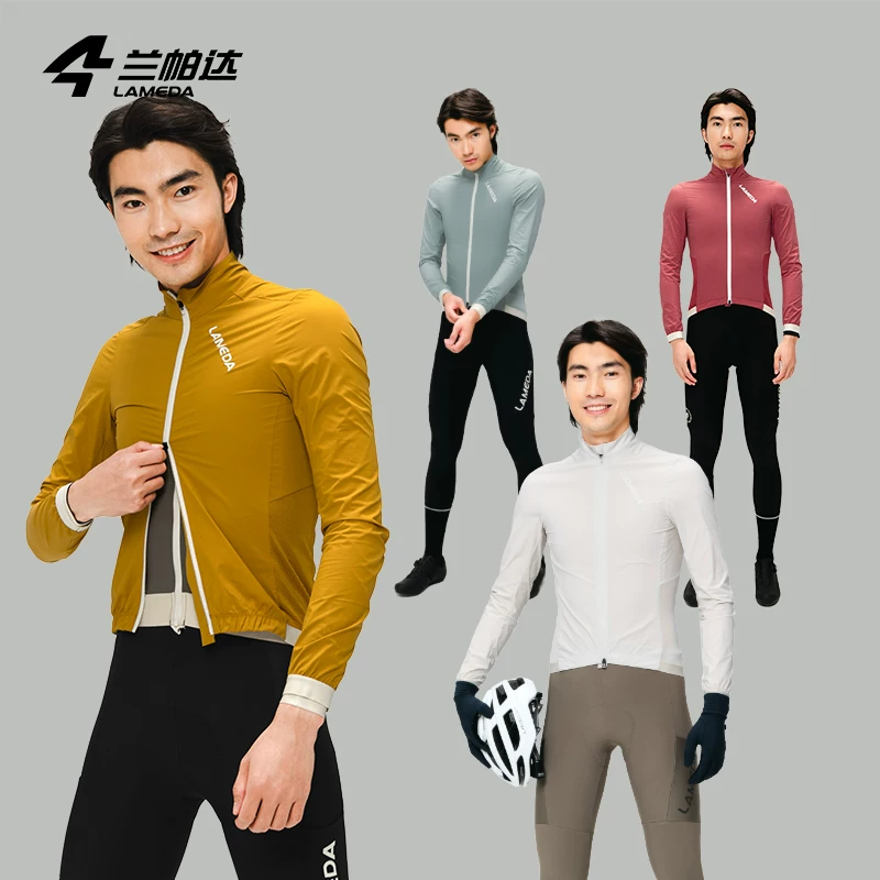 Áo khoác gió đi xe đạp mùa thu đông mới của Lampada dành cho nam giới, áo khoác xe đạp leo núi ấm áp, chống gió và chống thấm nước