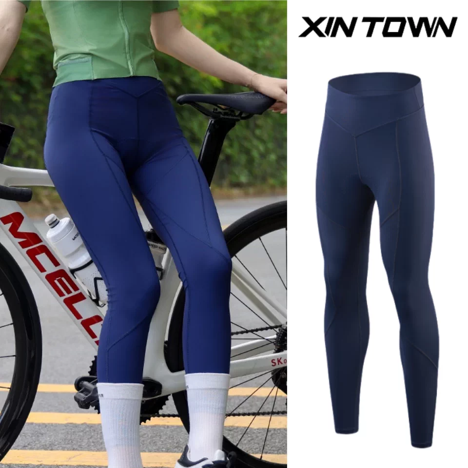 Quần đạp xe dành cho nữ cho mùa xuân, mùa thu và mùa hè, quần dài có khả năng chống nắng, trang phục đạp xe chuyên nghiệp có đệm ngồi dành cho xe đạp đường trường và leo núi.